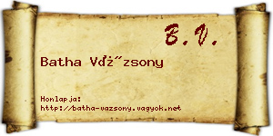 Batha Vázsony névjegykártya